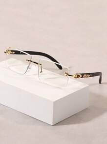 1 paire de lunettes vintage à monture carrée décorée de motifs léopard, mode