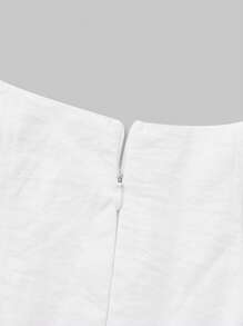 Spring/Summer French Minimalist Style White Camisole Dress, Women High-End Sense Slimming Square Neck Waisted Sleeveless Backless Vintage Fitted Sexy Slip Dress