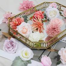 Artificial Flowers Combo, Champagne Silk Roses, Peonies, Dahlias With Stems For DIY Wedding Bouquets, Baby Shower, Table Centerpieces, Home Decor, Fake Floral Arrangements, Party Decorations - 腮紅粉紅 - 查看 3
