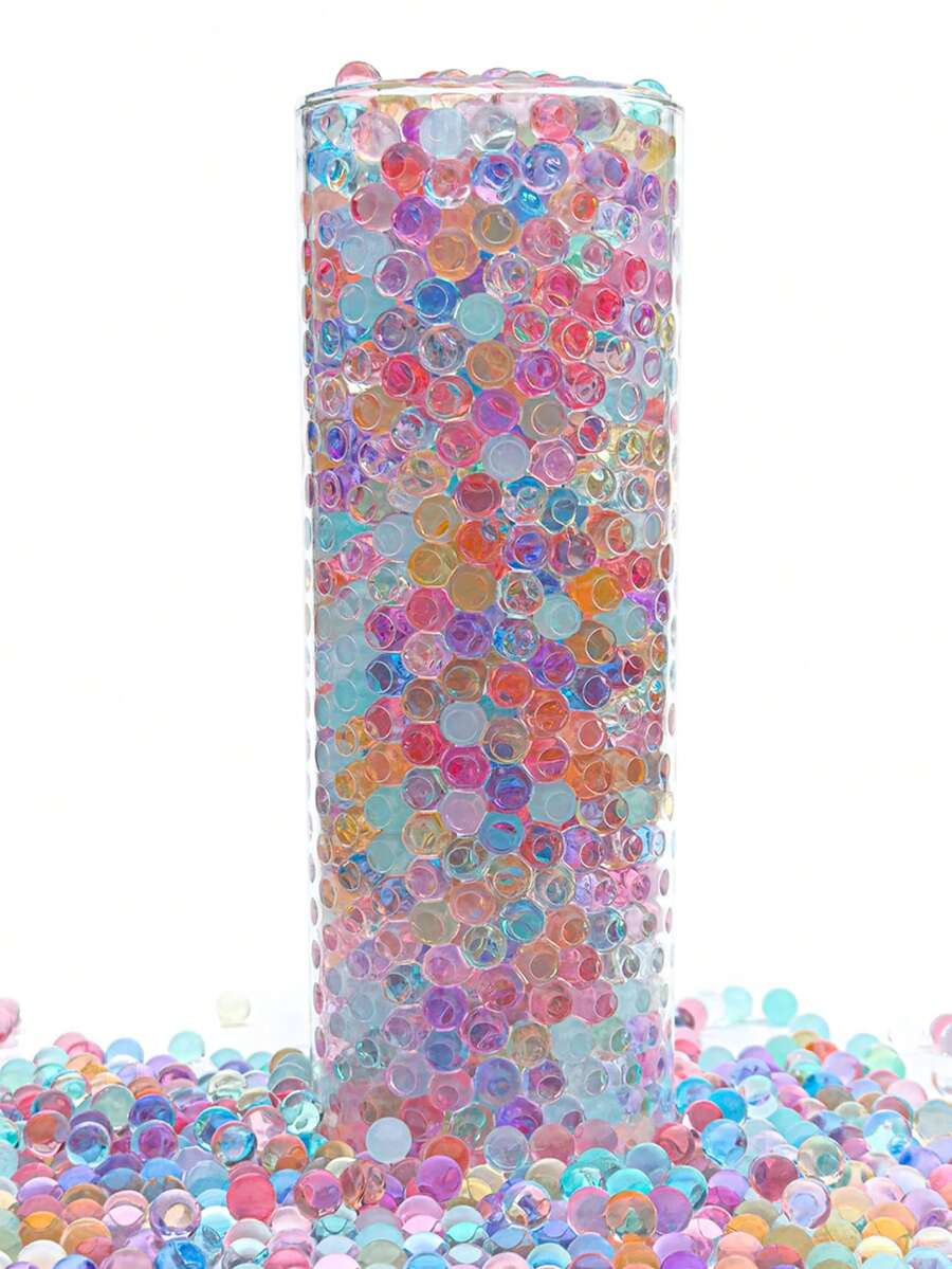 100,000 个凝胶球，彩色吸水珠，浸水珠，可用于花瓶填充、各种节日、婚礼中心装饰、庭院房间卧室装饰、圣诞节生日礼物、父亲节和开斋节装饰。