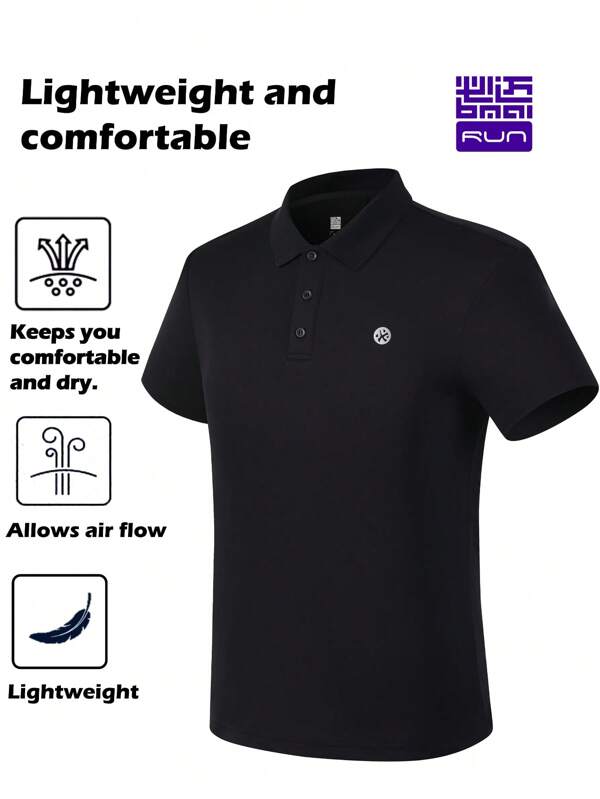 Bmai BMAI 1 Piece Men's Sports Short-Sleeve Polo Shirt: Summer Short-Sleeve Turn-Down Collar Fitness Top, Lightweight And Comfortable, Suitable For Commuting And Business Casual Wear. Perfect For Running, Fitness, Hiking, Traveling, Work, And Various Occasions.