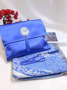 3pcs Set Silk Striped Rug Mat, Portable Travel Blanket 70*110cm, Gift Carpet