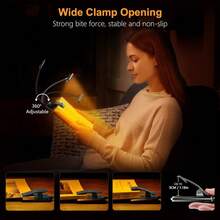 Local Delivery--19 LED Rechargeable Book Light For Reading In Bed With Memory Function- Eye Caring 3 Color Temperatures,Dimming Brightness,80 Hrs Runtime Lightweight Clip On Light For Book Lovers - 黑色 - 查看 6