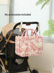 1pc Floral Quilted Mommy Bag, Handbag Shoulder Bag Tote Bag For Travel And Outdoor, Suitable For Mother & Baby