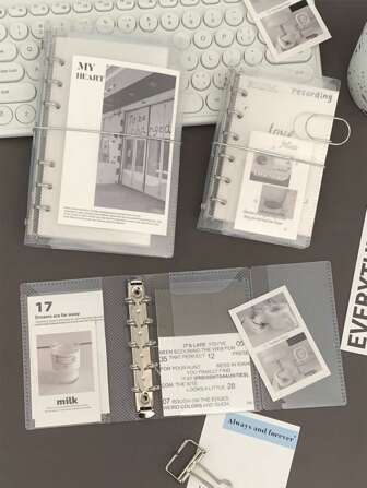 Transparent Matte Loose Leaf Binders In A6, A7, M5 Sizes, Portable & Foldable Travel Notebooks, Customizable Covers, Suitable For Budgeting, Wallet, Photo Storage, Office Supplies Storage, Multiple Sizes Available School Supplies, Back To School