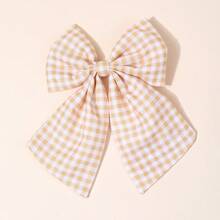 1 Stück personalisierte Karomuster Haarschleife für Mädchen in braun, rosa, lila, Schleife mit Alligatorspange, personalisierter Text, pastoraler Stil Haarnadel, süß, personalisierte Haarspange, personalisiertes Geschenk, Baby-, Kinderzubehör für die Haare