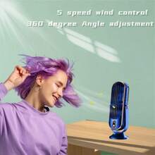 Large Battery Dual Motor Portable Fan, Household Small Air Cooler, 5-Speed Air Cooling Fan 720° Surround Hair Dryer, Portable USB Fan For Office, Travel, Camping, Outdoor RV, Christmas And Valentine'S Day Gifts
