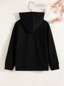 Dziewczęca kurtka z kapturem i zamkiem błyskawicznym, swobodny krój, bluza z długim rękawem, modna odzież wierzchnia dla dziewcząt, wiosna jesień