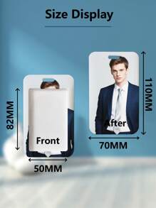 Personalized And High-Definition Transparent Holder For ID Cards, Access Cards, And Work Badges, Featuring Waterproof And Scratch-Resistant Properties, With The Option To Print Your Own Photo - Comes With A Hanging Strap Attached