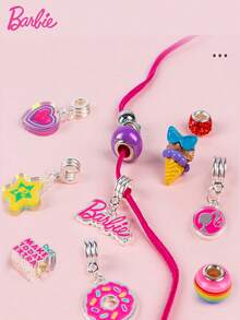 Mattel 1 套芭比官方授权 DIY 串珠手链套装精致饰品手工材料钻石串珠可调节链条包吊坠派对角色扮演装扮珠宝装饰生日圣诞礼物 - BB-201501 - 查看 6