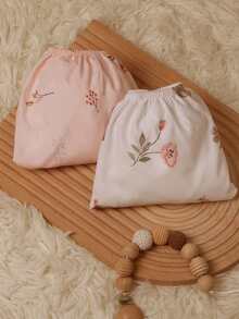 GLLQUEN BABY Bassinet Sheets 2 Packs, Breathable Cozy Fitted Mattress Sheet, Elastic Travel Crib Fashionable Floral Pattern, Cradle Sheets For Baby Boy Girls 32"X16"(Rabbit), Oeko-Tex Certificated