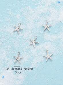 5/10pcs Stainless Steel Beach Ocean Vacation Style Starfish, Octopus, Shells, Sea Fish, Conch, Whales, Fashionable Bracelets, Necklaces, DIY Accessories And Pendants Featuring Marine Animals