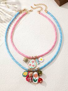 1 set de joyas de collar elegante y versátil de estilo de señora con colores de caramelo para mujeres