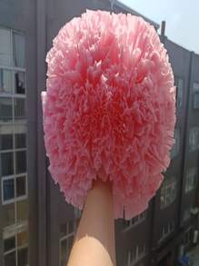1 pieza Pompón sólido mate de color, Pompones de animación para baloncesto, deportes, danza, competiciones de gimnasia, actuaciones de baile cuadrado, decoraciones de actividades en equipo, adecuado para diversos eventos escénicos, Pompón de doble cabeza