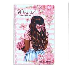 Biblia Sagrada Com Harpa - Palavra de Jesus em Vermelho - Capa Dura Média - Flores Aquarela