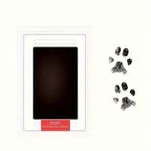 Almohadilla de tinta sin contacto segura para mascotas, estampado de huellas de manos y pies - Tinta negra, plástico fácil de usar