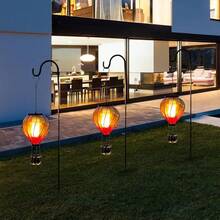 Starsoul Hot Balloon Solar Lantern With Flower Projection Metal Outdoor Waterproof Hot Balloon Solar Lights Hanging Lantern For Garden Yard Patio Decor - B-colorful - View 6