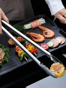 1 szt. Szczypce do grilla, ekstra długie szczypce do grilla, stalowe szczypce metalowe do gotowania, grillowania, barbecue/bbq, bufetu