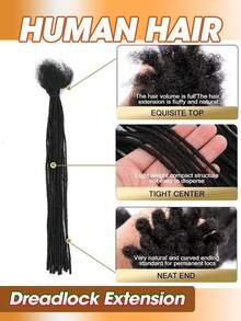 0.2厘米宽 8-18英寸 10股/件 真人发辫接发 全手工制作 真人发辫接发 - 彩色 - 查看 2