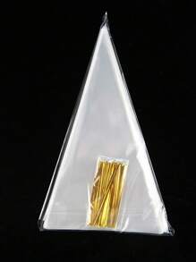100pcs/50pcs/25pcs/1pc Diy Wedding Birthday Party Opp Bags, Transparent Triangle Candy Food Bags, Food Bag Food Box Suitable For Candy Chocolate Cookies Etc.Lot Diy Candy Bag, Wedding Favors, Birthday Party Decoration, Ideal For Baking, Candy, Pastry, And Snack Packaging Wedding Party Gift Bags,Christmas
