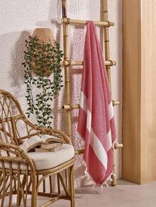 Telo in cotone turco a forma di diamante, fatto in Turchia, per bagno, spiaggia, sauna e spa - 100x180 cm - leggero, asciugatura rapida, 100% cotone - Rosso - Visualizzare 2