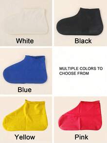 1/2Pcs One-Piece Hooded Rain Shoe Cover Set, Windproof Waterproof Anti-Slip, Easy To Wear & Take Off, Reusable, Essential For Cycling Commute Shopping Travel Daily Use,Cute Stuff - Multicolor - View 11