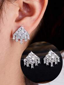 1 par de Pendientes elegantes y de lujo para mujeres, adecuados como regalo para damas en ocasiones especiales