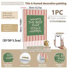 1 件，帆布挂画，带框，易于悬挂，装饰画，墙面艺术，海报，名言，复古，时尚有趣的少女墙面印刷，Y2K 励志名言粉色名言海报艺术，适用于卧室、走廊、大学宿舍、女生卧室，90 年代复古装饰