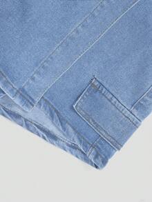 纯色弹力休闲拉链口袋不对称下摆裙裤，百搭，四季皆宜