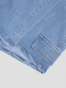 Solid Color Stretchy Casual Zipper Pocket Asymmetric Hem Skirt Pants, Versatile, All Season