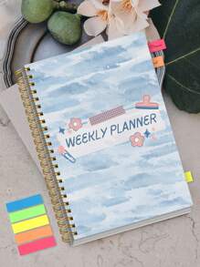 BUBU 1pc 2025 Weekly Planner, +Index Stickers, Manage Time, Track Energy & Plan Self-Care,Undated Planner For Life, Learning & Leadership Office Supplies Back To School