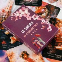 1pc Sakura Lenormand, Japanese Cherry Blossom Renowned&Afternoon Tea Intuition Card, Traditional System Linomantaro Brand, Pocket Size, Party Fortune Telling Game, Divination Cards, Board Game, Card Game, Fortune TellingCards, Interactive Game, Party Game - Sakura Lenormand - View 3
