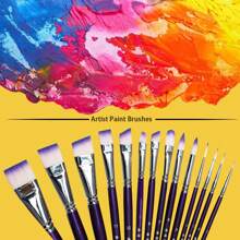 Juego de 14 brochas profesionales para pintura facial realizadas con cerdas de nailon. Este conjunto es apto tanto para pintura facial como corporal. Es compatible con pinturas acrílicas, de aceite y acuarela, y se puede utilizar para pintura facial, arte de uñas, micro detalles y pintura de rocas. Útiles escolares, de vuelta al colegio