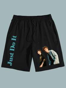 شورت رجالي فضفاض كاجوال قابل للتخصيص مع طباعة نصية، مناسب للربيع والصيف وللعطلات والأنشطة الخارجية والمهرجانات، شورت جوجر أسود للتخصيص بالصور والنص، هدية للمهرجانات وعيد الحب وأعياد الميلاد والذكرى السنوية، إمكانية تخصيص النص والصورة، ملابس رياضية رجالية، اساسيات الملابس الكاجوال/الشارعية للأصدقاء - الأسود - مشاهدة 5