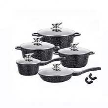 12-Piece Ceramic Non-Stick Cookware Set - Black & Red - Black - View 1