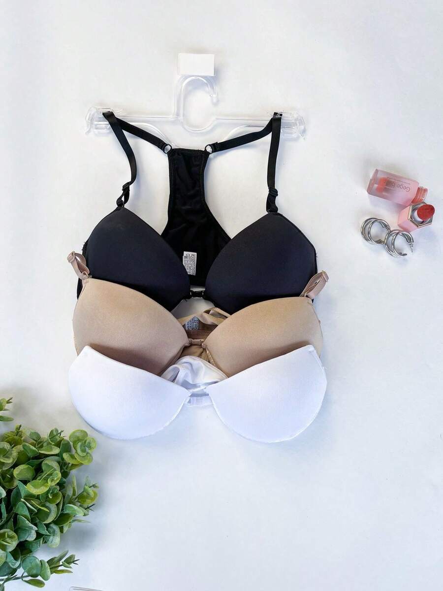 Kit 3 Swim Bra With Underwire Cup Adjustable Strap No Marks Wear With Tank Top Intimate Fashion Lingerie Night Line Promotion - Nhiều màu - Xem 1
