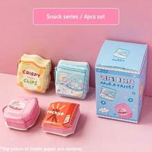 Super Mini Memo Pad 4pcs/Box Or 1pc Random, Decompression Stickers With Portable Chain, Cute Stickers Notes Stationery For Office School, Gift Back To School