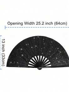 Shiny Hand Fans For Women, Large Party Style Folding Fans, Birthday Theme Performance & Festival Dance Party Gift, Assorted - Multicolor - View 5