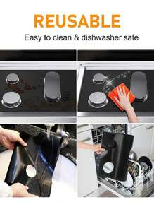 5-Hole Gas Stove Protector, Anti Sticking And Anti Fouling Furnace Cover, Easy To Clean Kitchen Appliance Mat, High Temperature And Oil Resistant Five Hole Gas Stove Mat, Anti Sticking And Washable, Keeping The Stove Clean