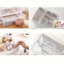 3-Shelf-5-Shelf Cosmetic Organizer, Dressing Table Cosmetic Organizer With Drawers - Spacious Storage Space For Skincare Products, Brushes, Eyeshadows, Lotions, Lipsticks, Nail Polishes - Perfect For Dressing Tables, Bathrooms, Bedrooms And Vanities - 杏色3層 - 查看 7