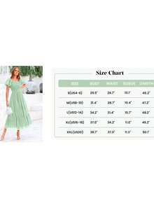 Women's  Summer Pleated Mid-Length Tulle Dress Puffy Short Sleeve Square Collar Ruffled Wedding Guest Graduation Party Dress - Màu Hồng Tươi - Xem 6