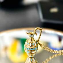 Retro Bottle Necklace Plated Pendant Bohemian Beach Necklace Vintage Neck Jewelry Women's Collarbone Chain Summer