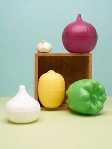 Joivida 1pc/2pcs/5pcs/6pcs Reusable Vegetable/Fruit Keeper Box, Lemon/Onion/Garlic/Bell Pepper/Apple/Tomato Storage Container, New Year, Christmas Party, Rama Kitchen Essentials, Party Use, Family Dining, Kitchen Supplies