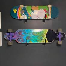 Skateboard Wall Mount Display Rack Skateboard Wall Rack Display Rack Hanging Rack Skateboard Wall Mount Wall Mounted Metal Hanger 1 Pair For Women Storage Organizer Travel Essentials Back To School Dormitory Storage