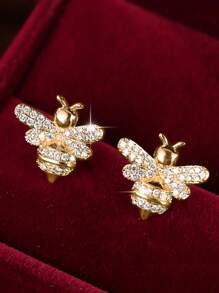 1 Paar wunderschöne Kubikzirkonia Bienen Ohrstecker für Frauen, geeignet für Hochzeit, Verlobung, Jahrestag, Party, Schmuck, Valentinstag Geschenk
