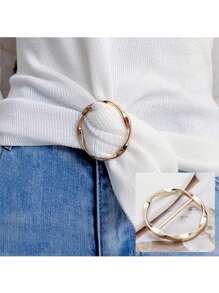 5pcs Multifunctional Alloy Buckle Set Metal Scarf Ring Clip T-Shirt Clip, Multi-Purpose Full Match, Easy Knotting And Waist-Tightening Accessories, Shortening Crafts, Corner Knots, Belts, Belts And T-Shirt Buckles, T-Shirt Short-Sleeved Shortening Artifact Versatile Clothes Corner Hem Knotting Buckle Spring And Summer Scarf Buckle Belt Buckle Metal Japanese Buckle,