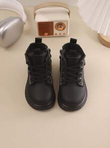 Kinder Schneestiefel für Herbst und Winter, neuer Schnür- und Reißverschluss-Stil, dick, warm, leicht, modische Outdoor-Schneestiefel