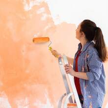 Paint Roller Set Paint Rollers With Extension Pole Tray Paint Brush Roller Sleeves For Painting Wall Ceiling - Yellow and White - View 6