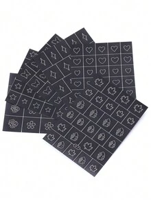 6pcs Butterfly Star Y2K Airbrush Stencils Guide Nail Stickers Heart Rose Flower Leaf 3D Nail Stencil Decals Template With Tweezers Tool Salon DIY Nail Supplies Manicure Accessories - Multicolor - View 10