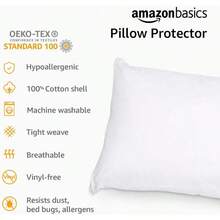 SKKREBasics Body Pillow Pillowcase With Zipper 100 Cotton Hypoallergenic Pillow Protector White 55 X 21 Inches Pillows Not Included5f3z - White - View 6